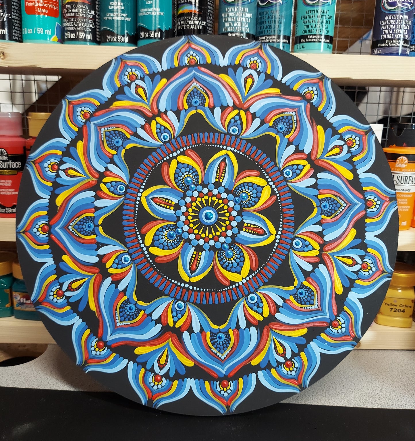 12" Mandala Dot Painting