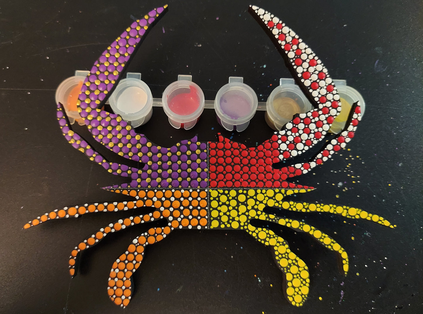 Dot Painted Wooden Crab Workshop