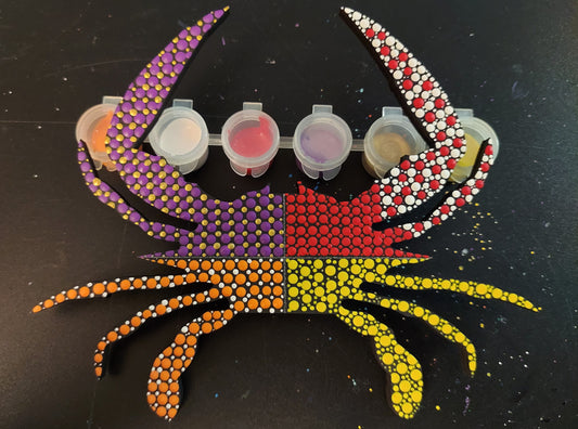 Dot Painted Wooden Crab Workshop