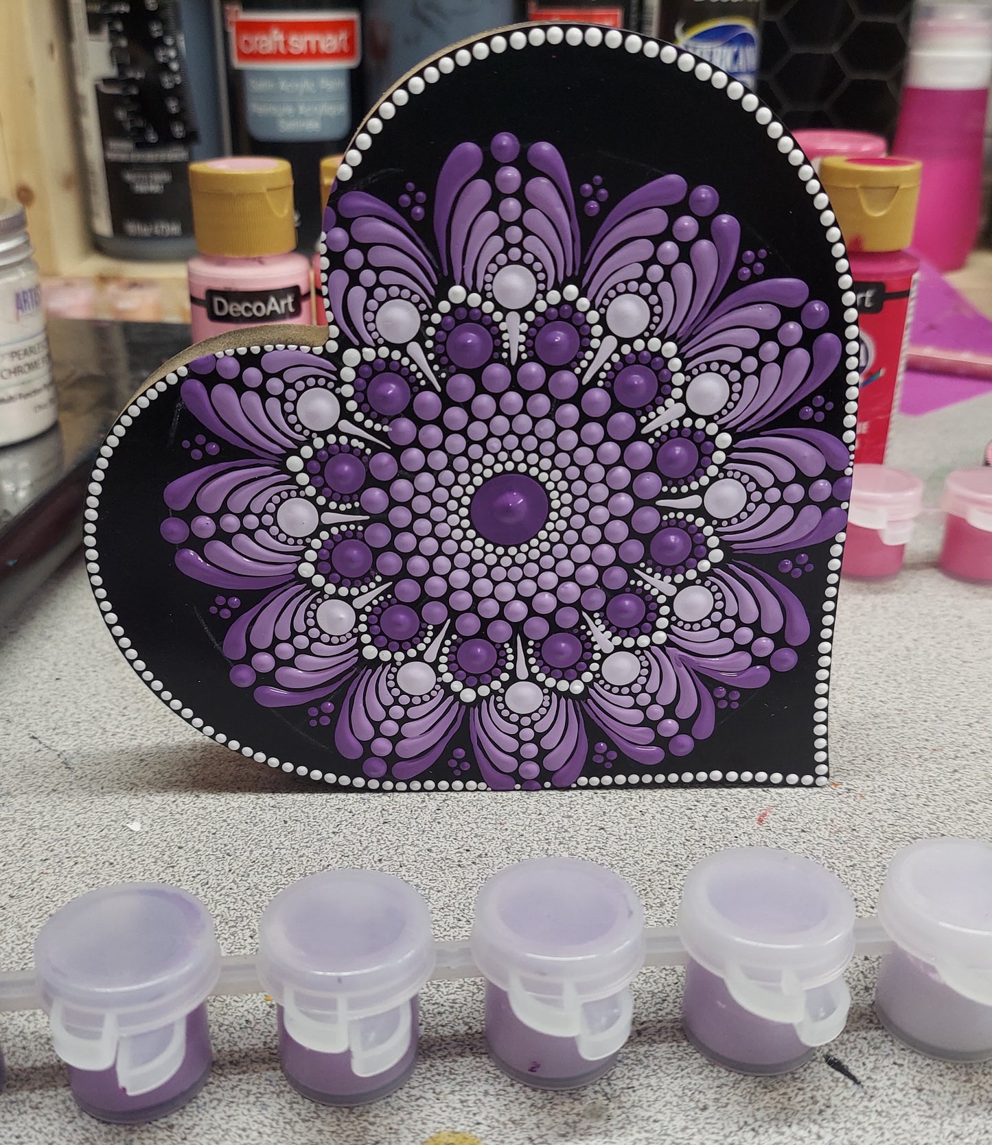 Heart Mandala Shelf Sitter Workshop in Churchville