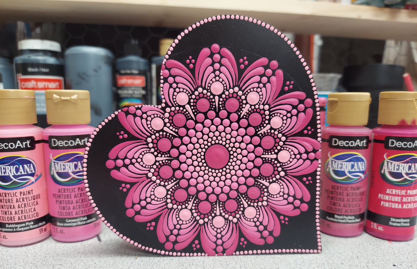 Heart Mandala Shelf Sitter Workshop in Churchville